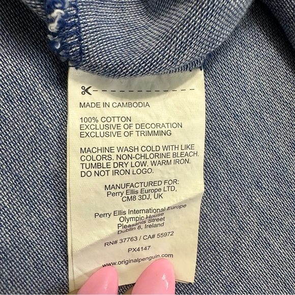 Original Penguin Dual Striped Navy Tipped Polo Short Sleeve with White Accents - Picture 7 of 13